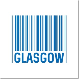 Glasgow Bar Code Design (Scottish Saltire Blue) Posters and Art